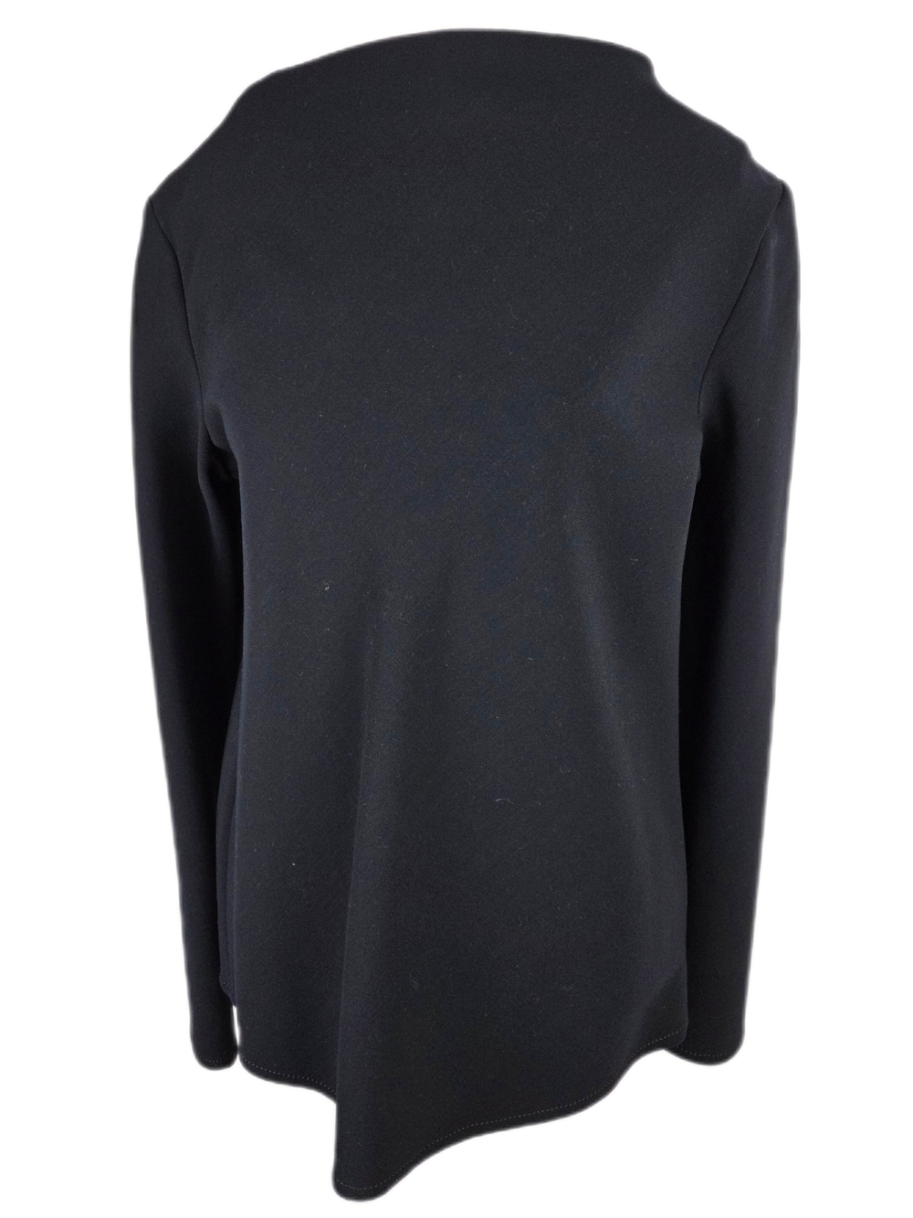 Classic Wool Bateau Black Long Sleeve Top